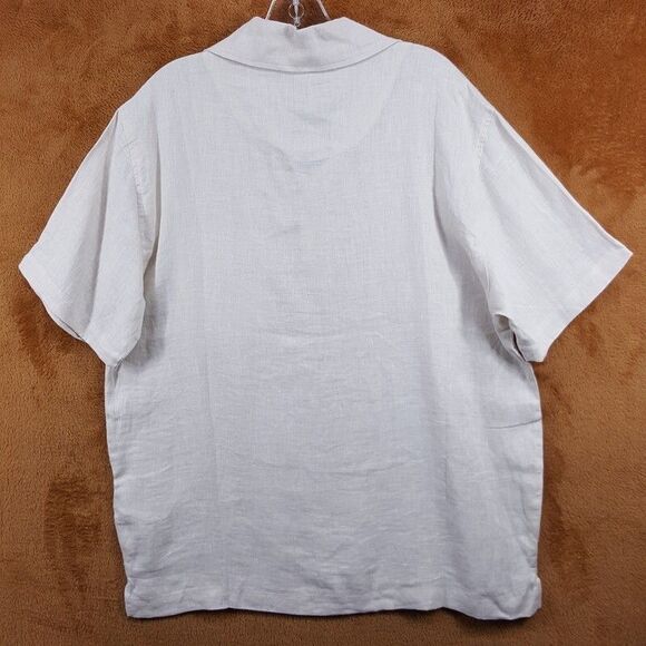 OAS Polo Shirt Mens Large Tan Pullover Collared Short Sleeve GIRONA LINEN $150 - Picture 6 of 10